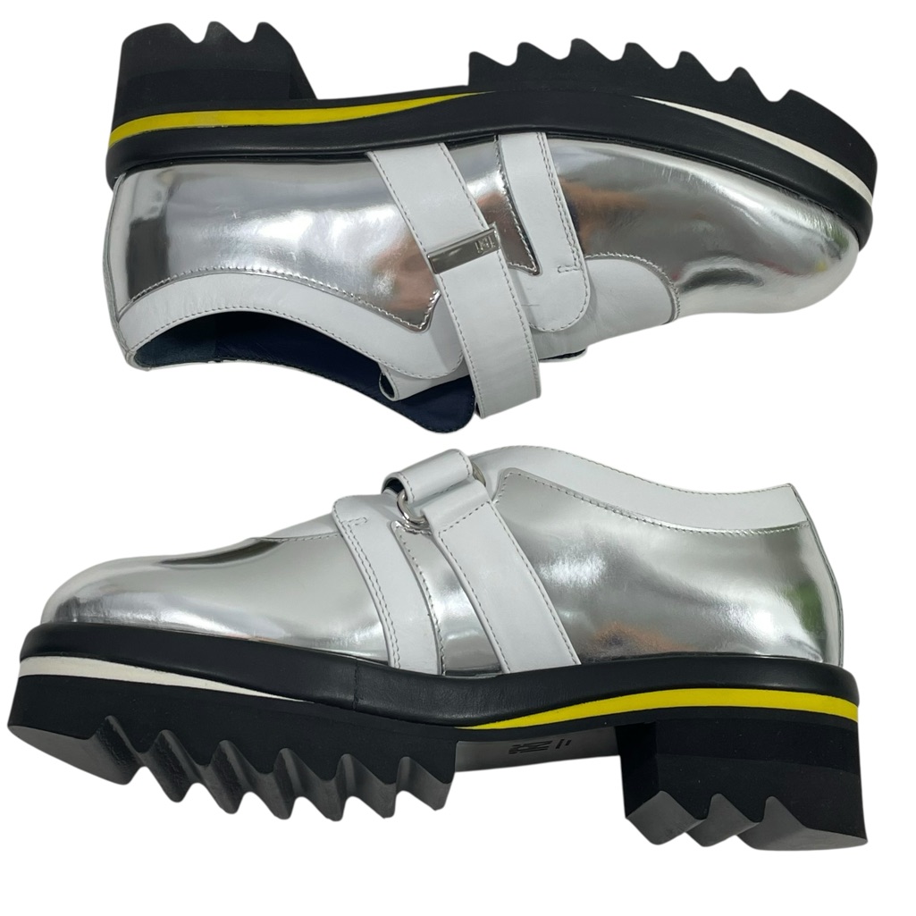 Nib Iri Nyc Daan Silver Leather Loafer Size Eu 41 Women’s 11 Platform Shoes — image 5 of 8